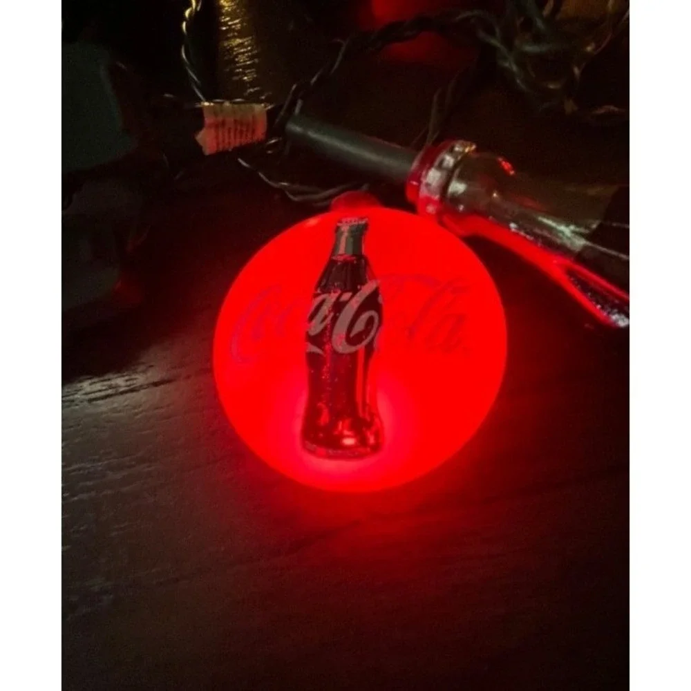 Vintage Coca-Cola Bottle & Logo Christmas String Lights 20 Light Set Tested